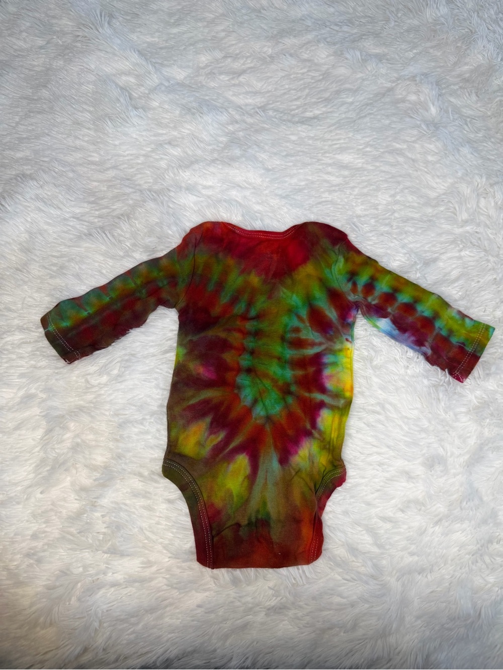 child of mine Long Sleeve Tie-Dye Baby One-Piece 0-3